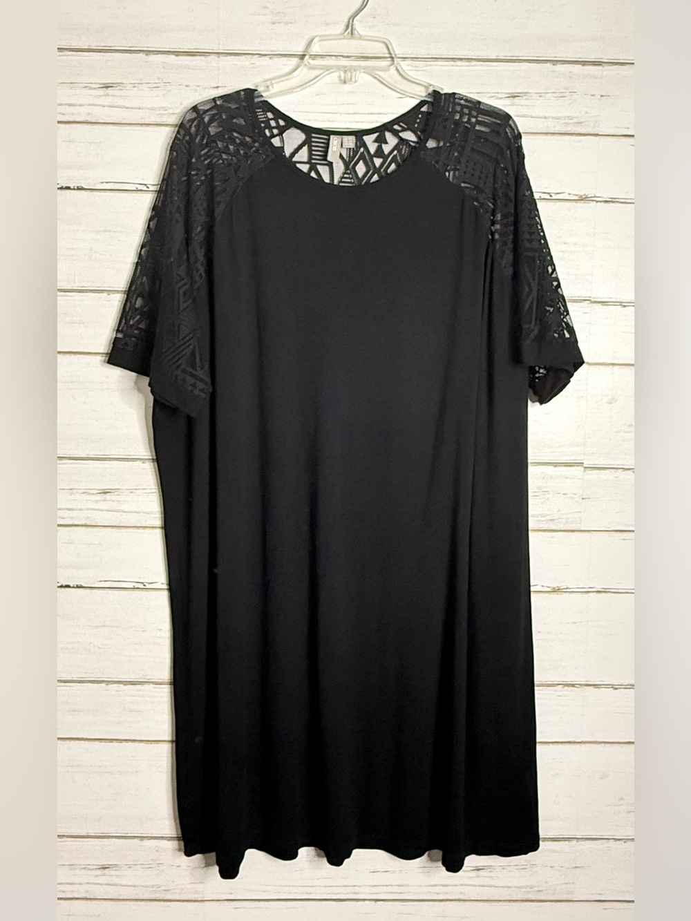 ASOS Curve Black Lace Overlay Swing Dress